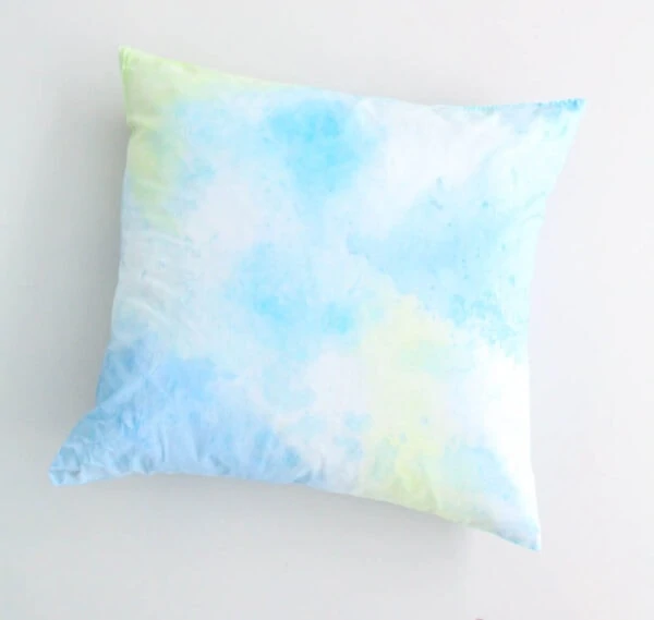 diy painted watercolor pillow