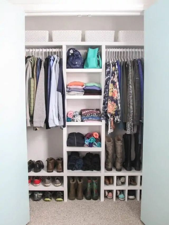 diy closet organizer with bins