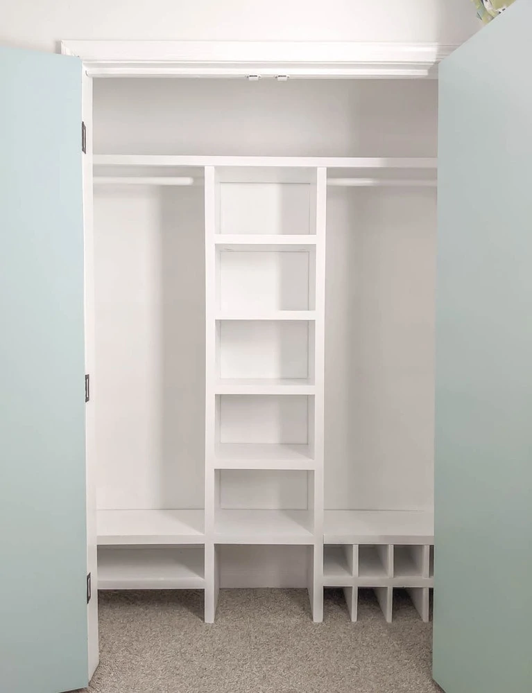 DIY Closet organizer for our small closet.