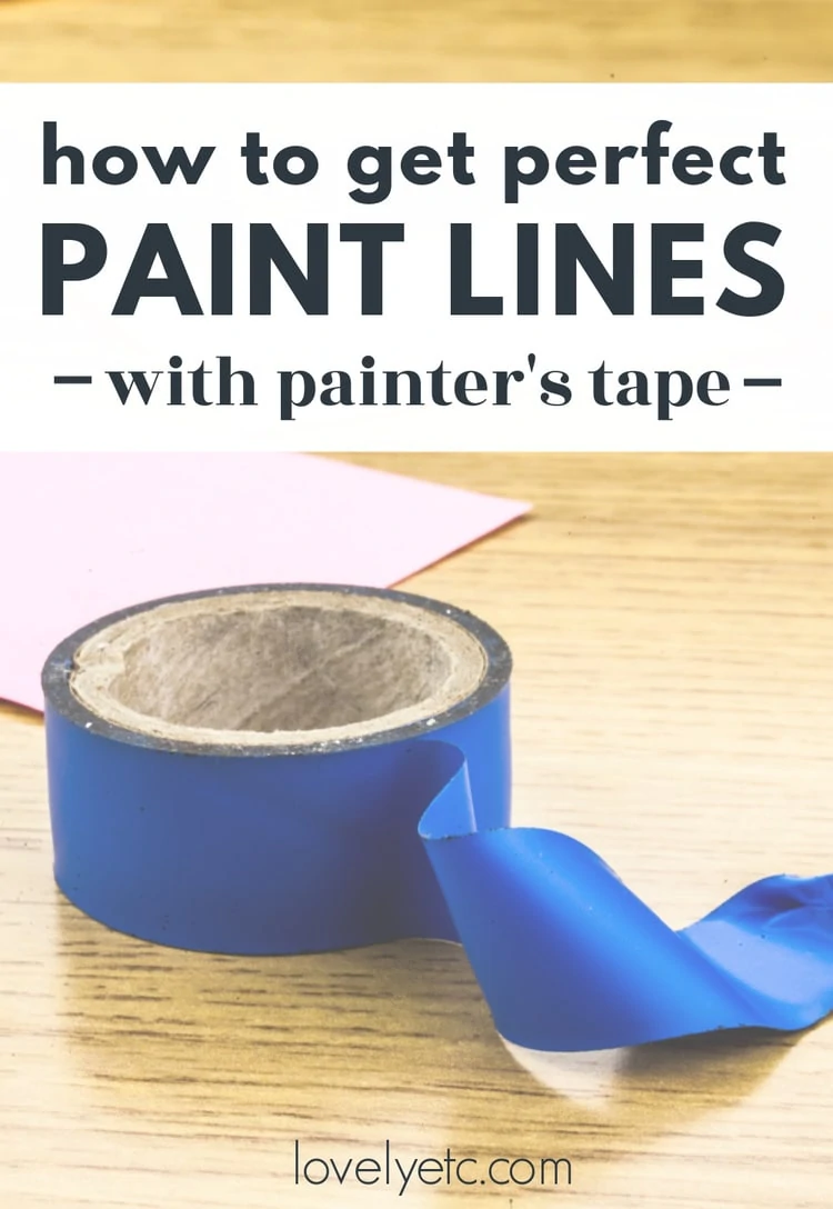roll of blue painters tape with text: how to get perfect paint lines with painters tape.