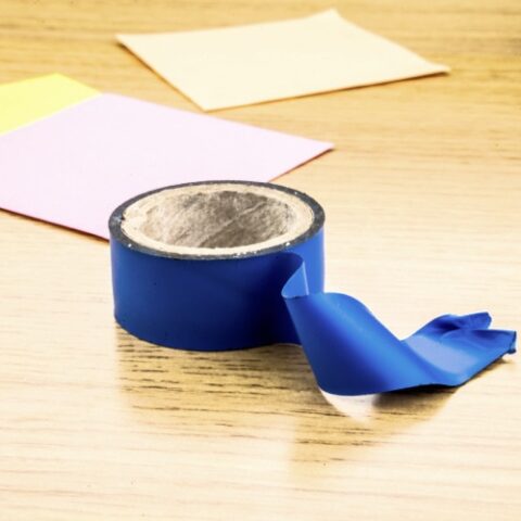 painter's tape on table