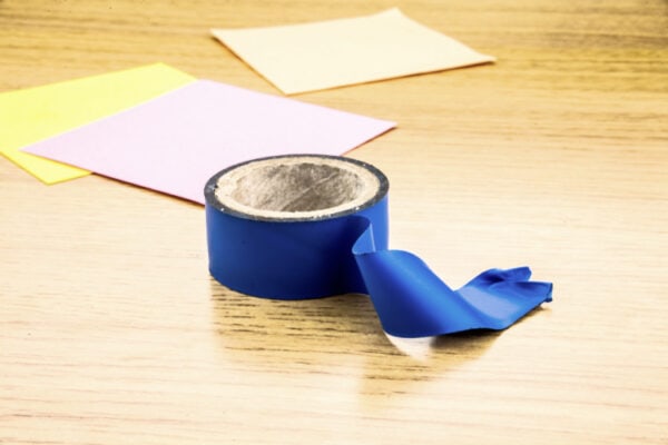 painter's tape on table