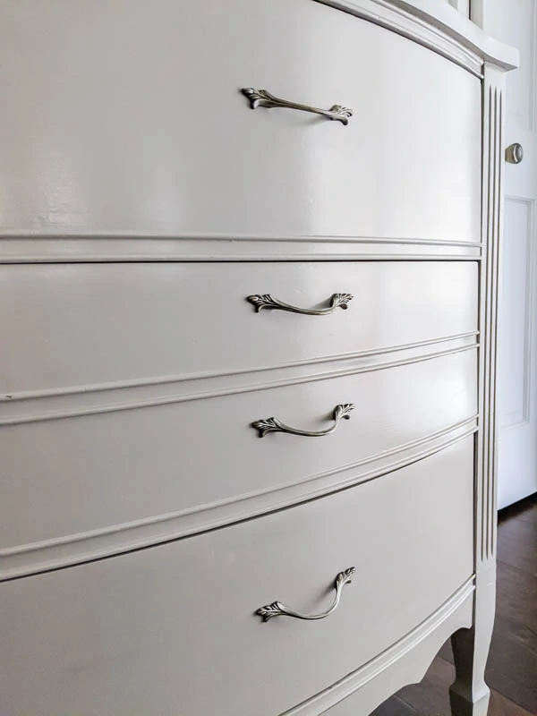 painted dresser with super smooth paint finish.