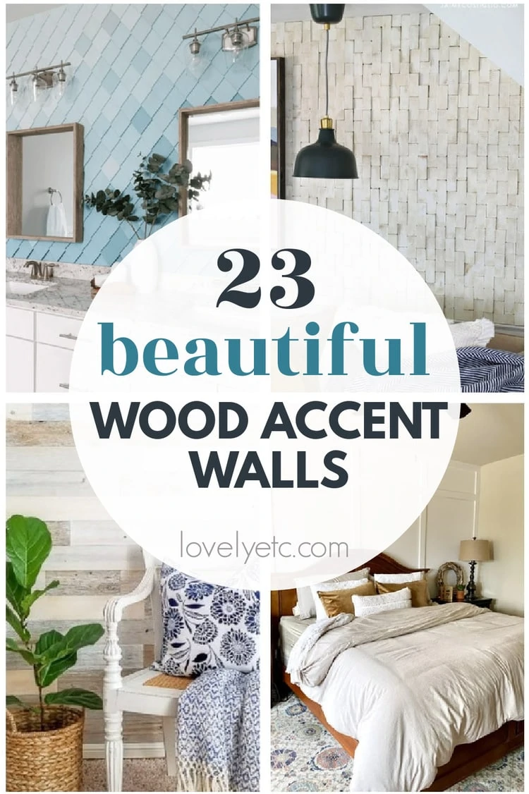 collage of wood accent walls.
