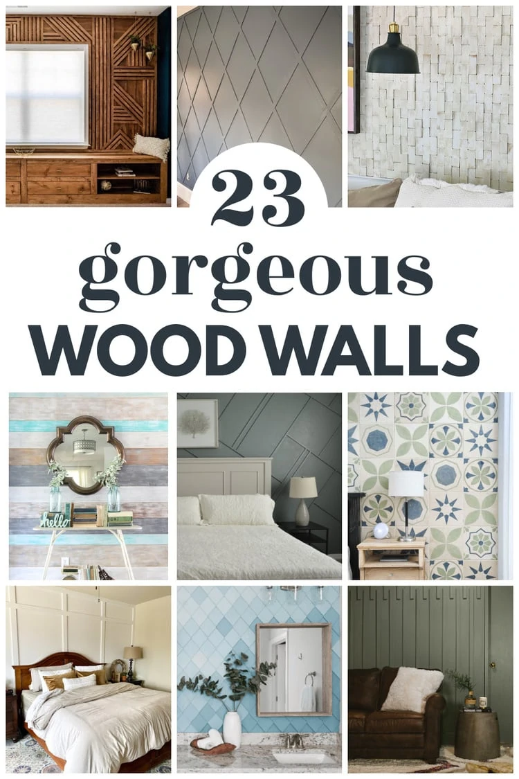collage of gorgeous wood accent walls.
