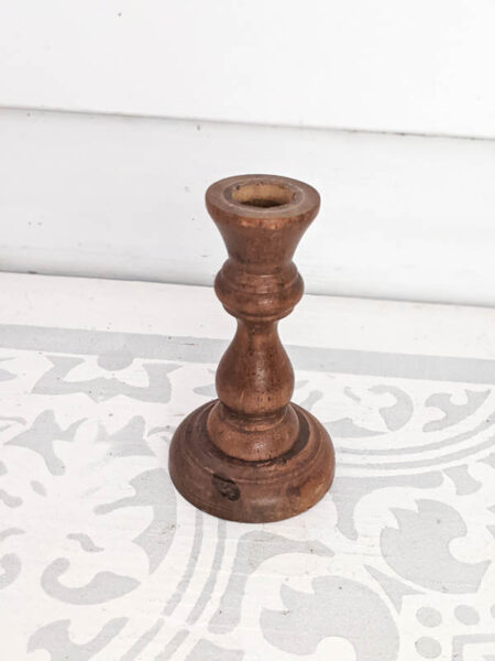 Small wooden candlestick.
