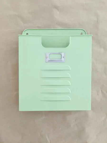 Green locker style wall pocket.