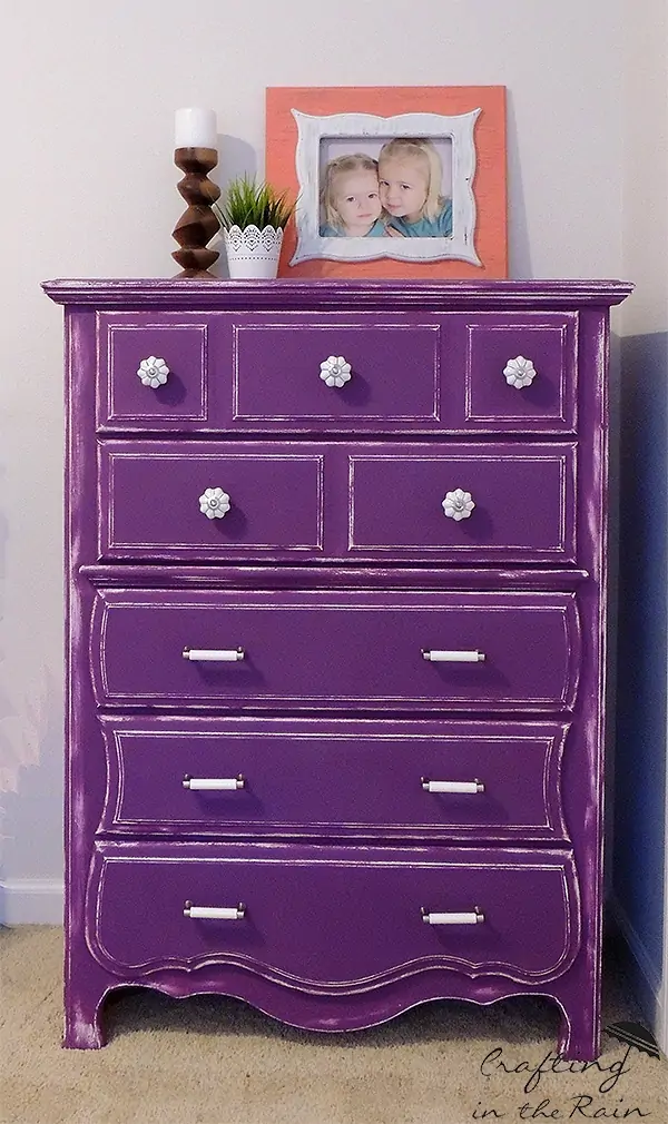 Before and After: Purple Dresser Makeover • Roots & Wings Furniture LLC