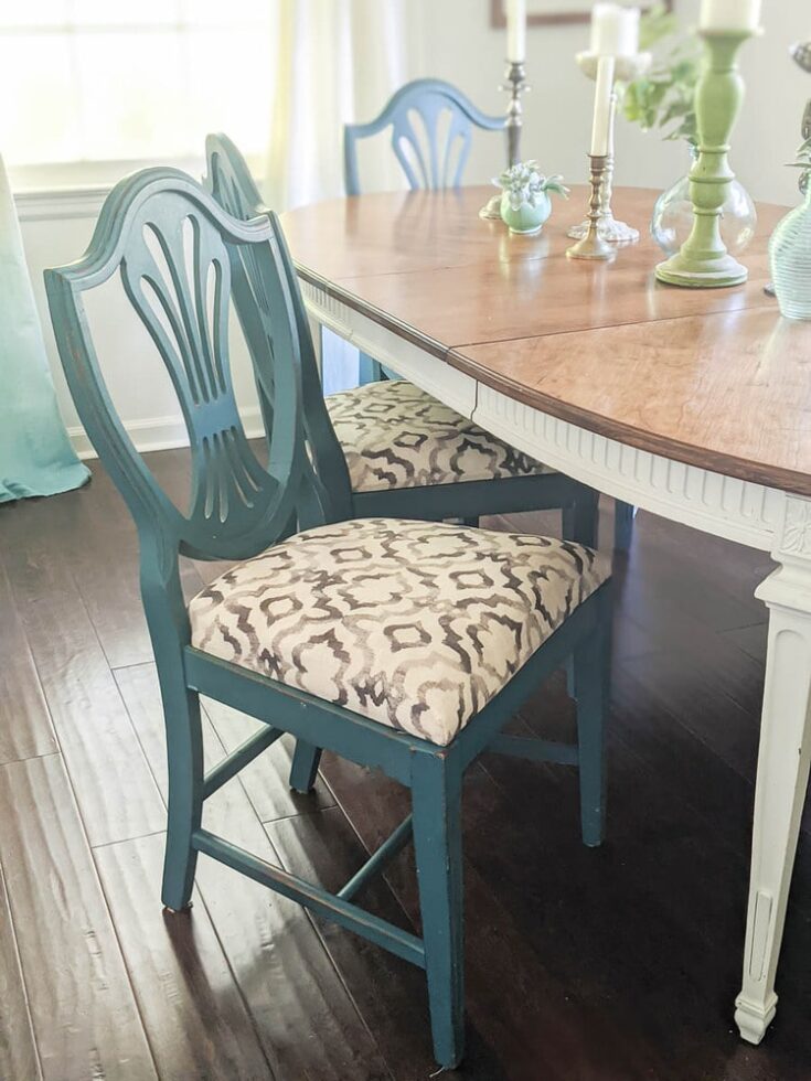 How to Easily Reupholster Dining Seat Cushions - DIY Beautify