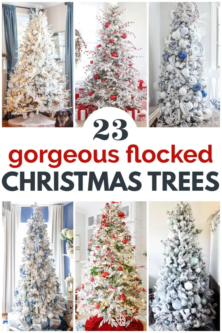 23 Fabulous Flocked Christmas Tree Decorating Ideas