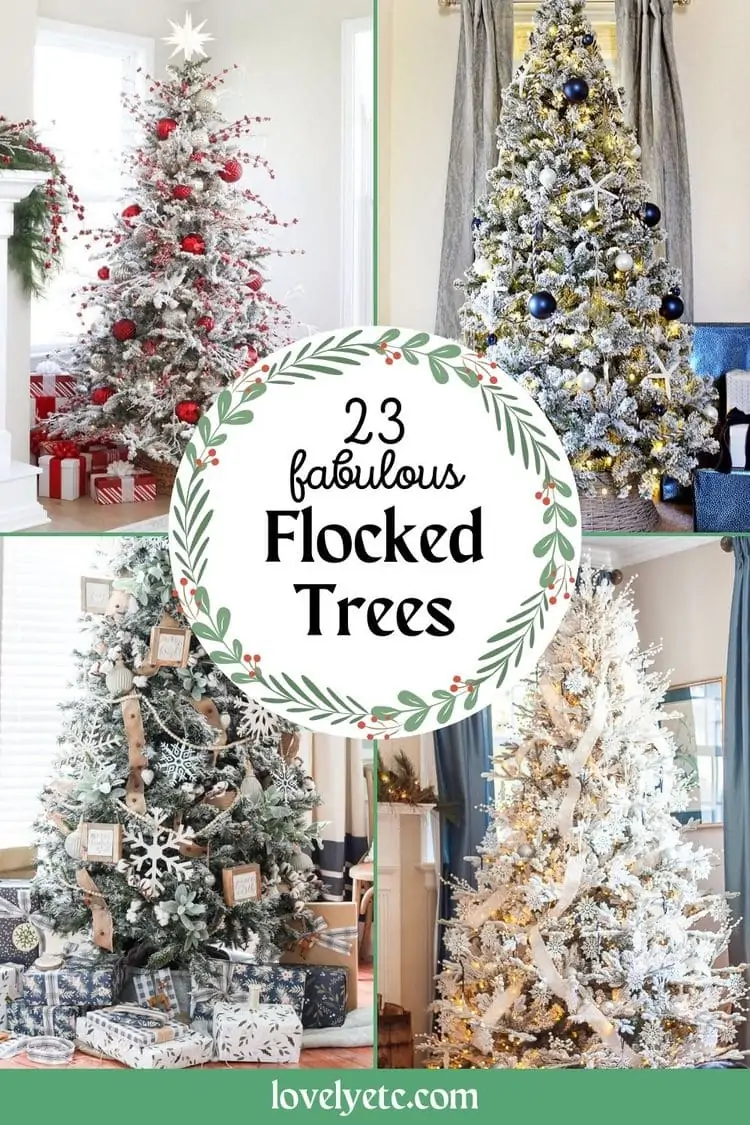 23 Fabulous Flocked Christmas Tree Decorating Ideas