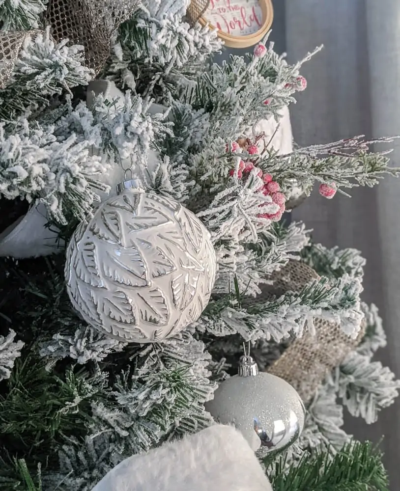 close up of decorated Christmas tree.