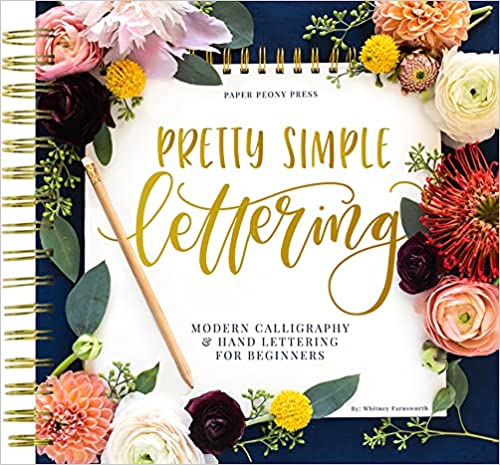 cover of spiral bound book called Pretty Simple Lettering.