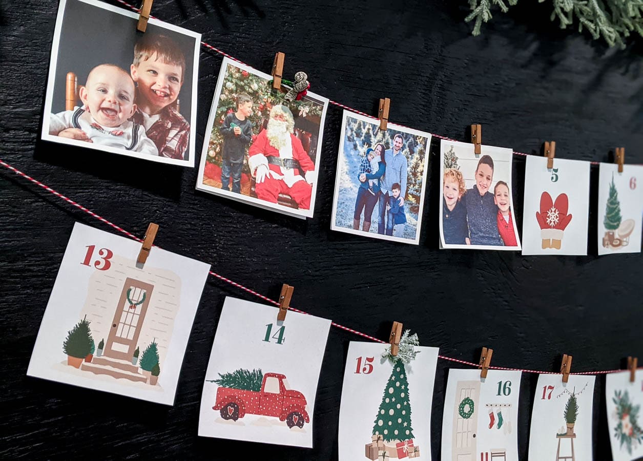 Free Printable Advent Calendar plus how to use it as a photo advent
