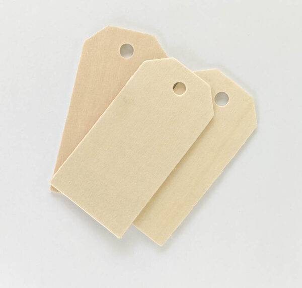 plain unfinished wood tags.