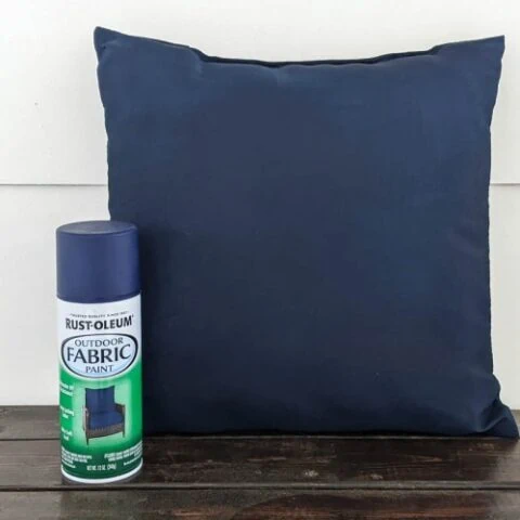 outdoor pillow painted with fabric paint