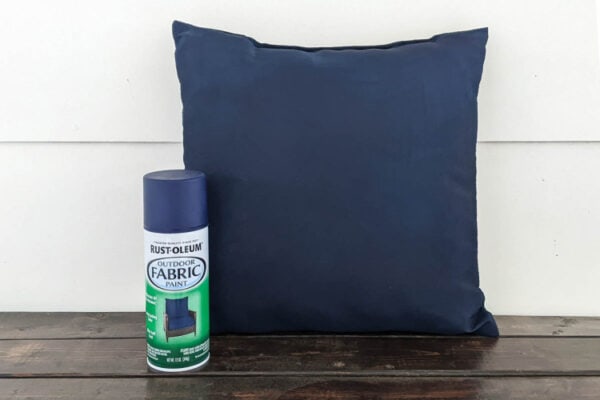 outdoor pillow painted with fabric paint