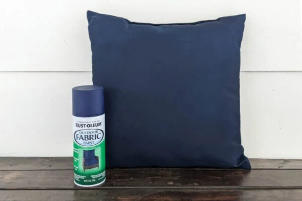 outdoor pillow painted with fabric paint