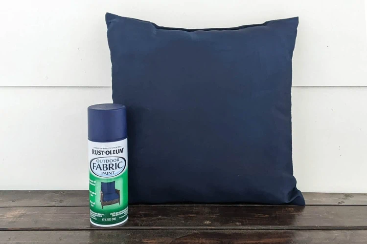 outdoor pillow painted with fabric paint