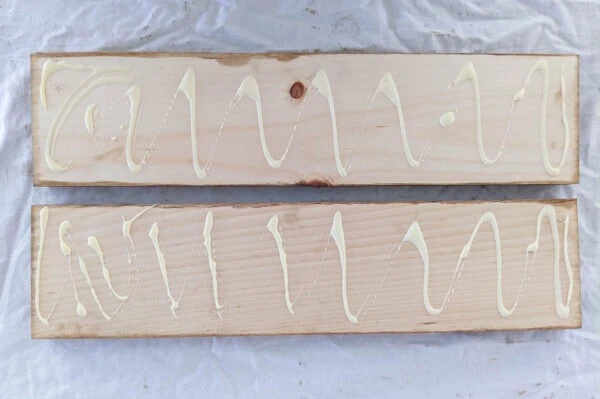 wood planks with wood glue.