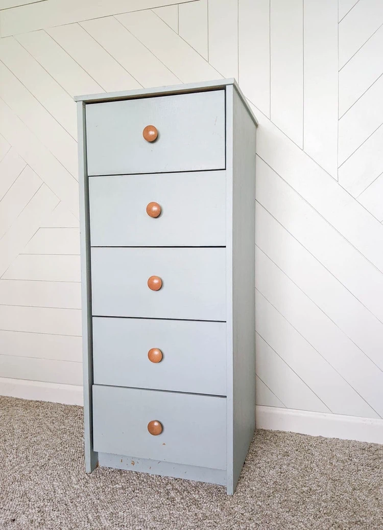 plain blue chest of drawers before.