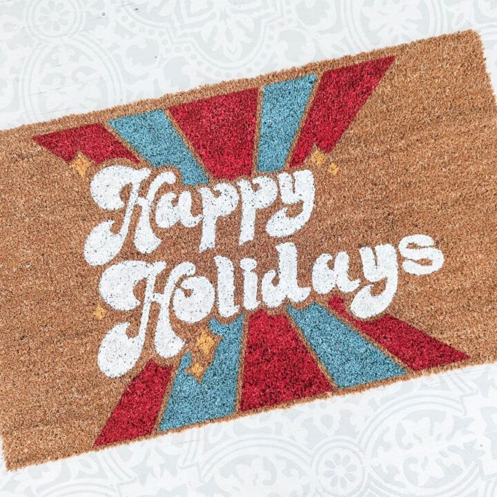 happy holidays doormat diy