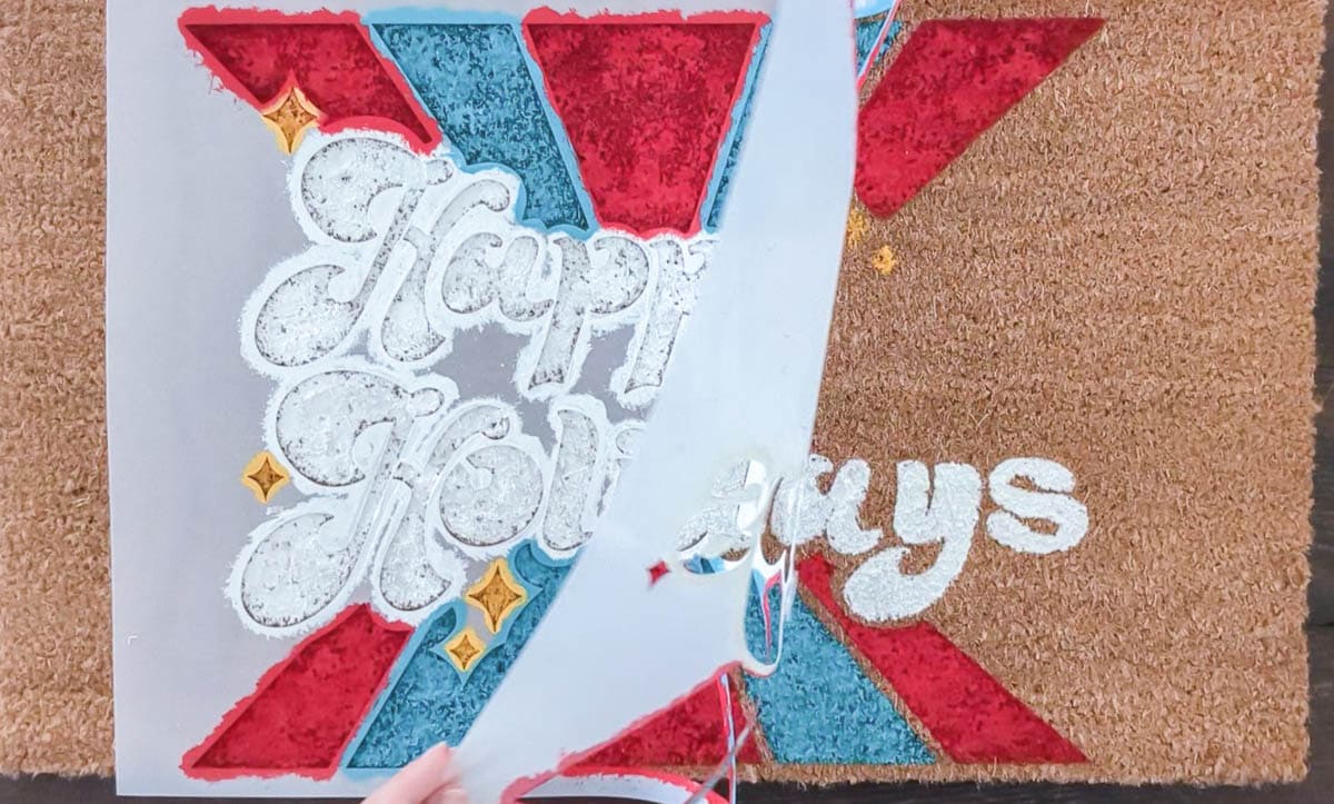 DIY Christmas Doormat How to Paint and Seal a Doormat so it Lasts
