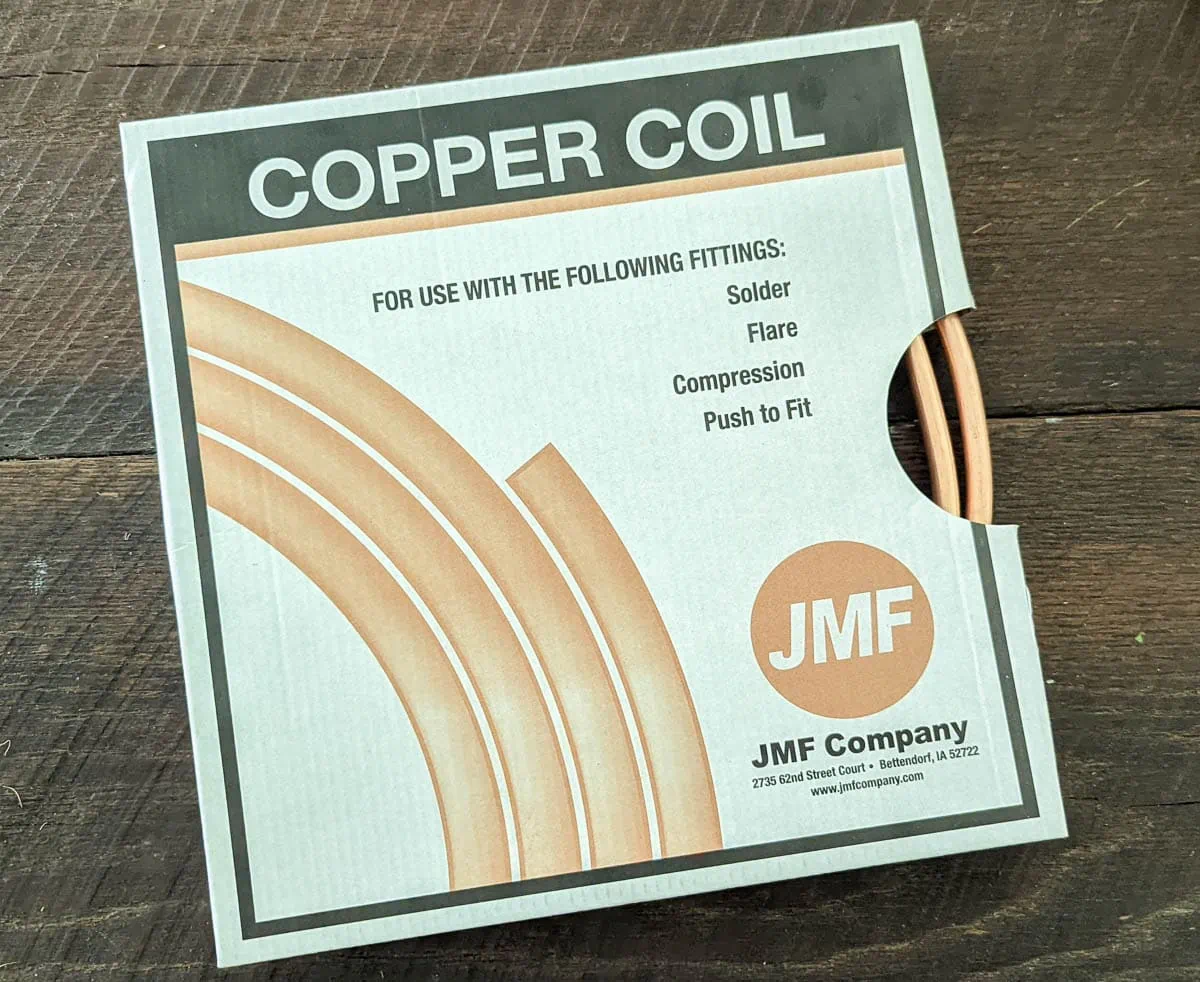 copper coil from home improvement store.