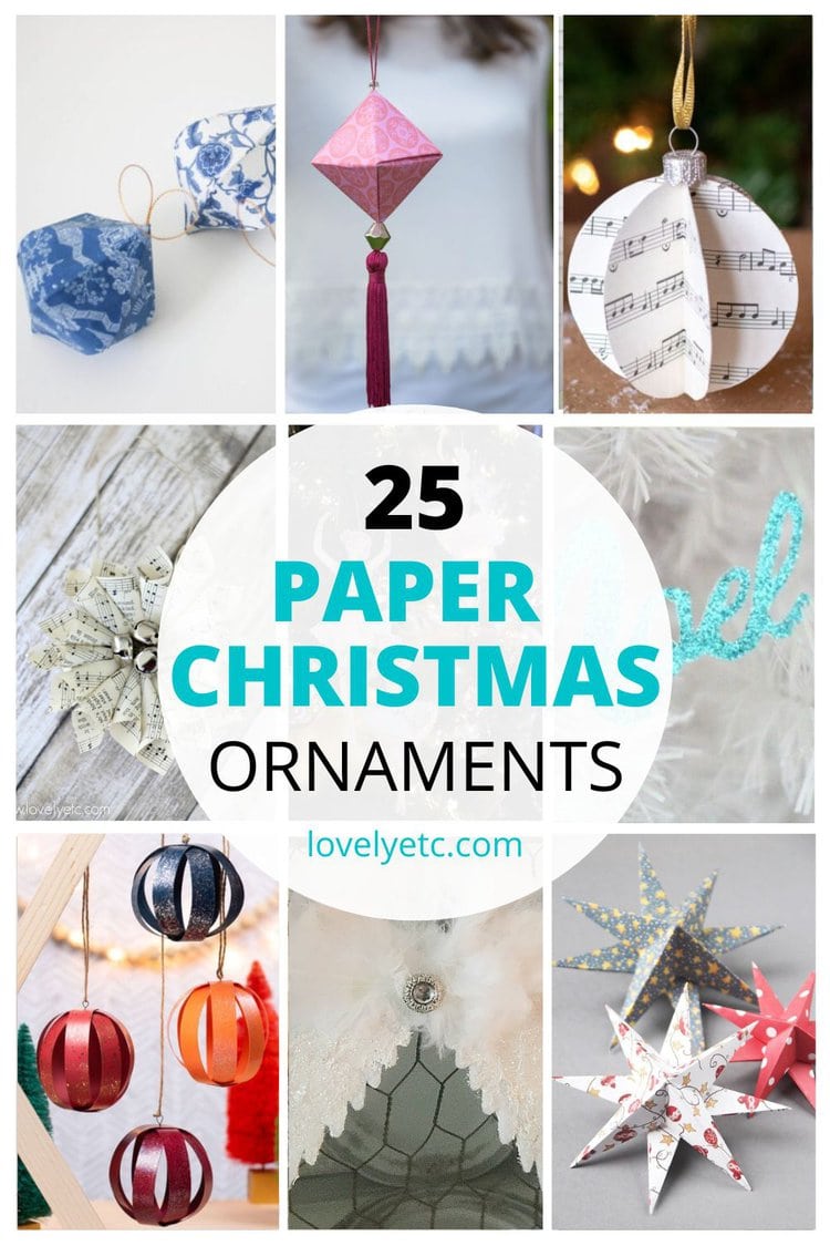 Paper Christmas ornaments pin collage
