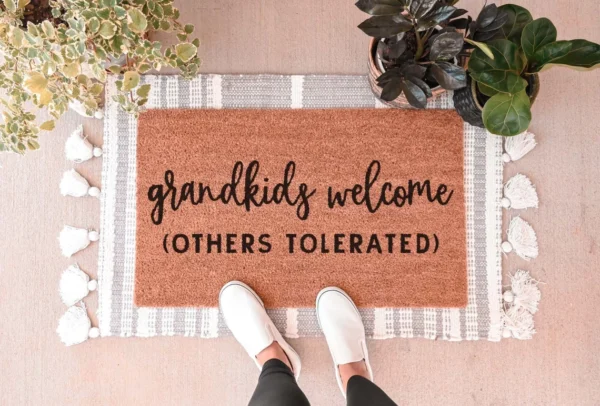 grandkids welcome doormat.