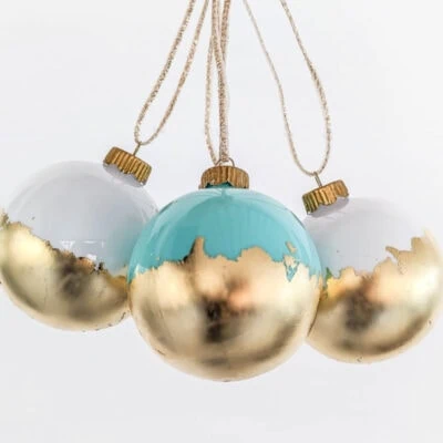 How to Make Easy and Beautiful Gold Leaf Christmas Ornaments