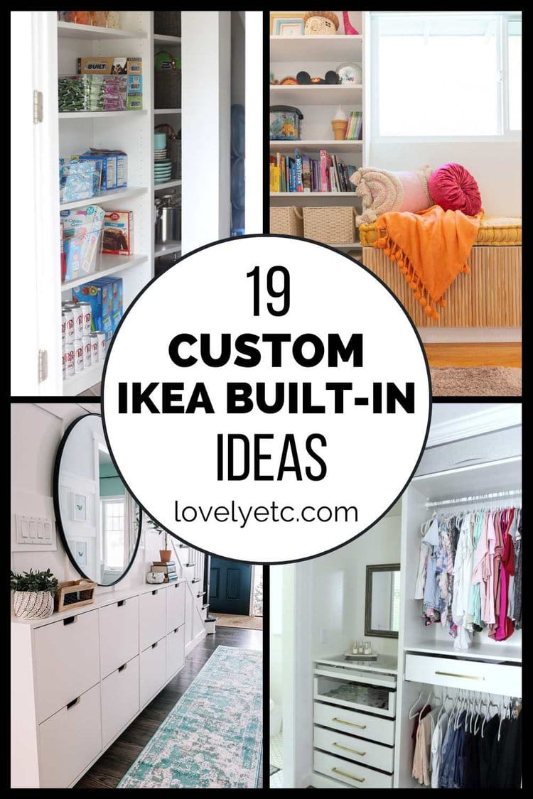 19 custom ikea built-ins with tutorials pin collage