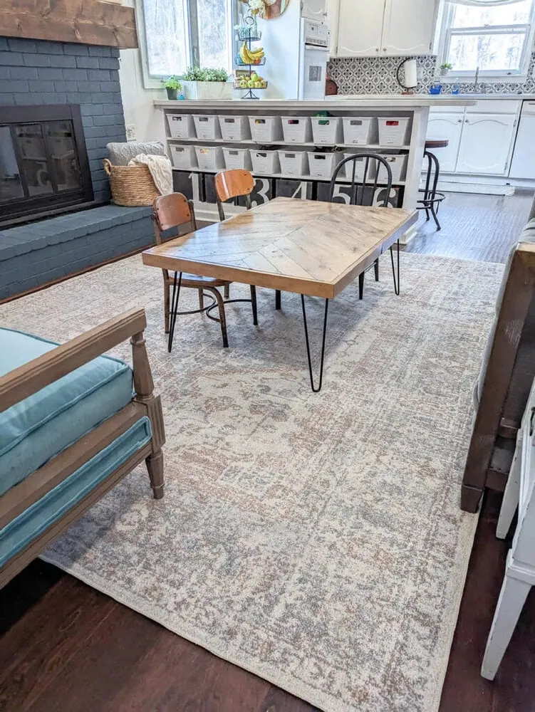 light washable rug in living room