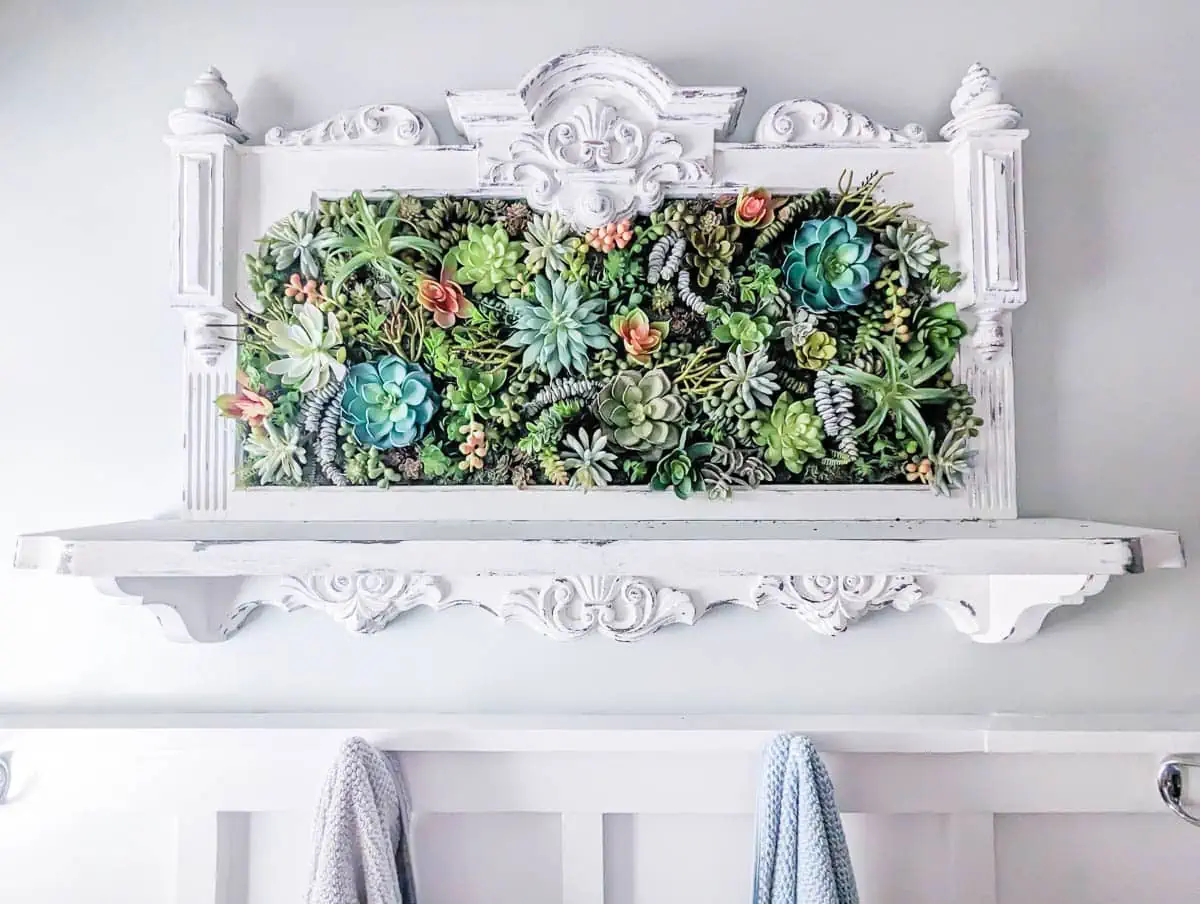 diy framed succulent wall art.