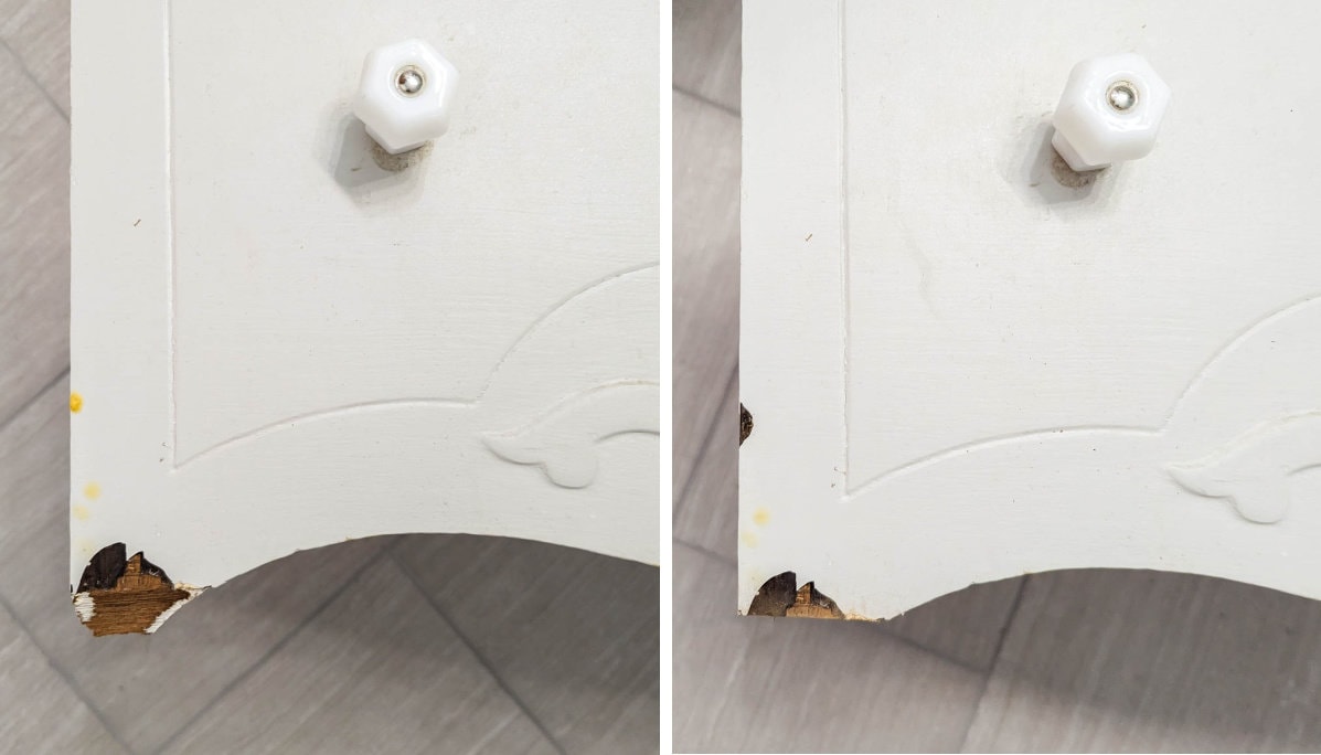 Dresser Vanity Makeover A Huge Transformation with Paint and Hardware