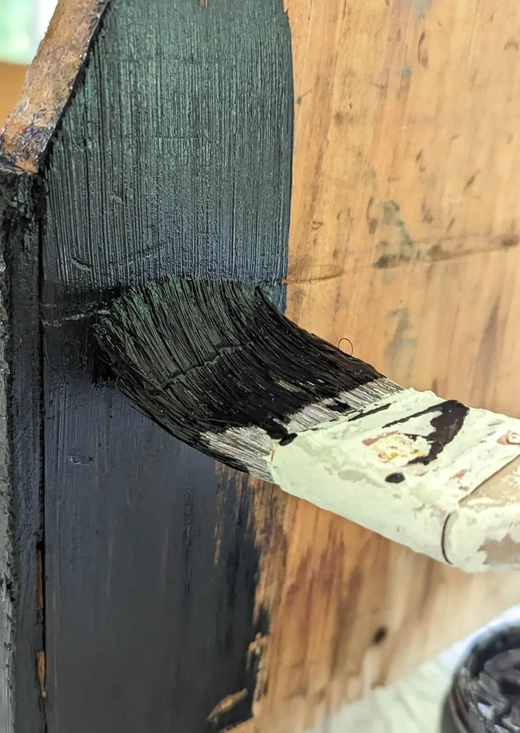 painting old wood with black Beyond paint.