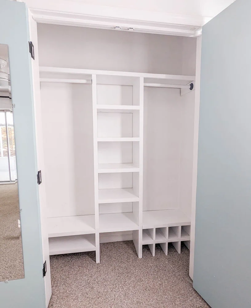 DIY closet organizer.