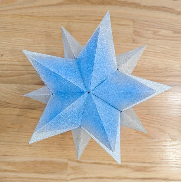 moravian star with first five pointed star highlighted.