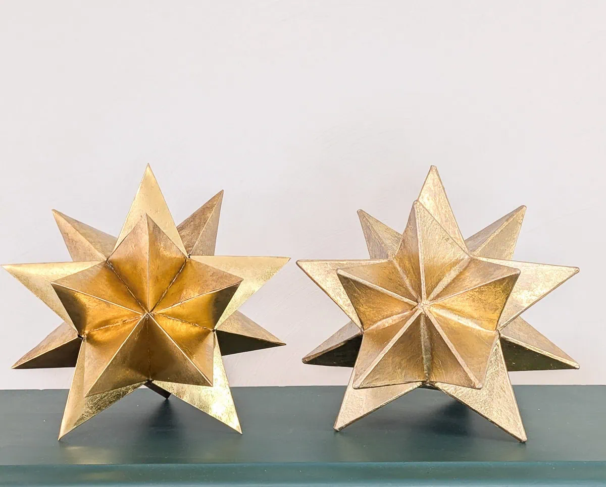 diy gold star next to original gold star.