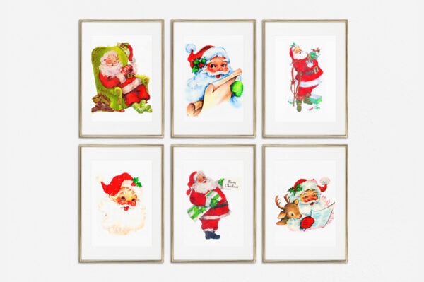 Free Christmas Printables: Vintage Santa Illustrations