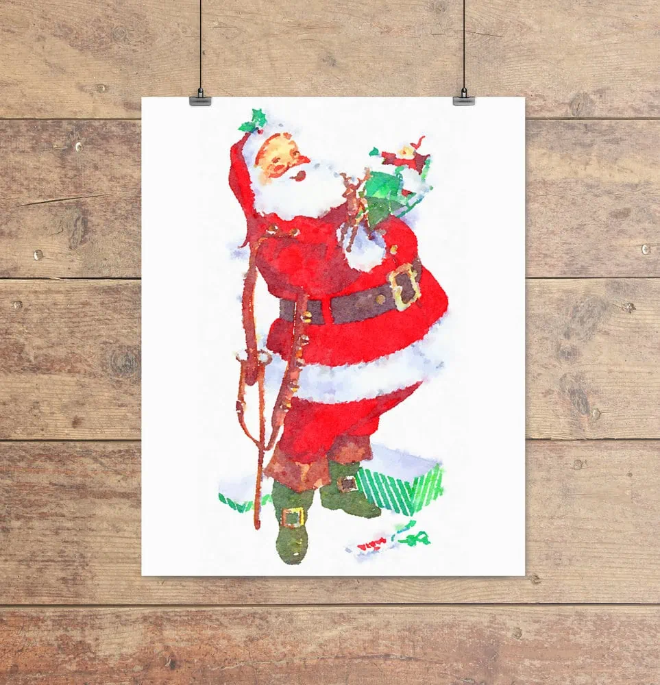 vintage Santa print.