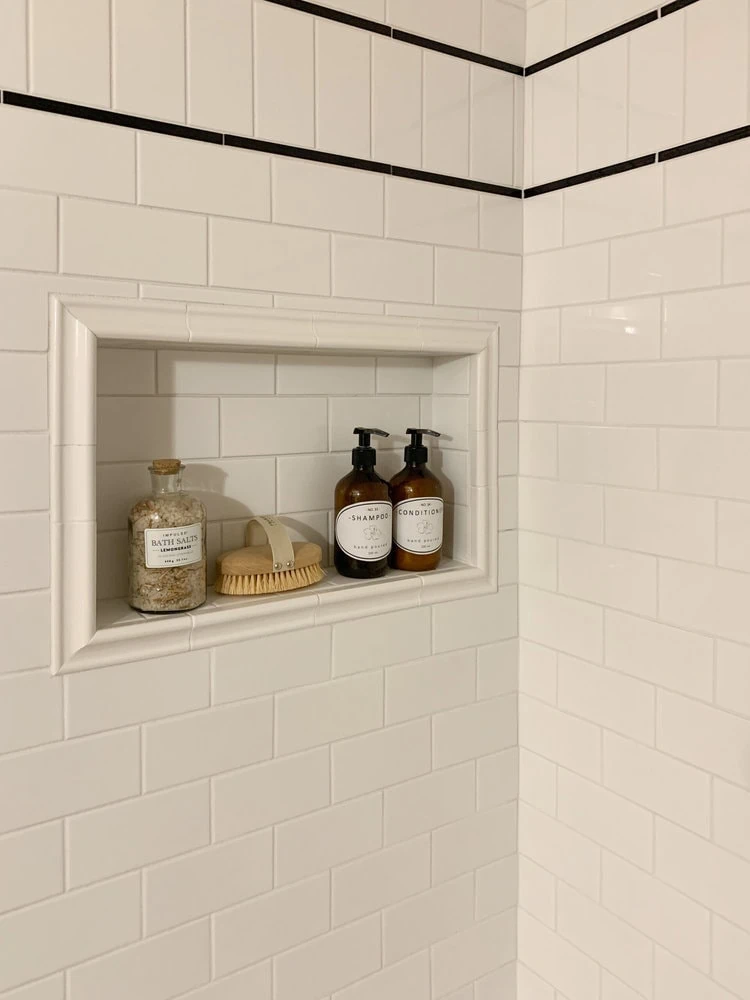 subway tile with built-in