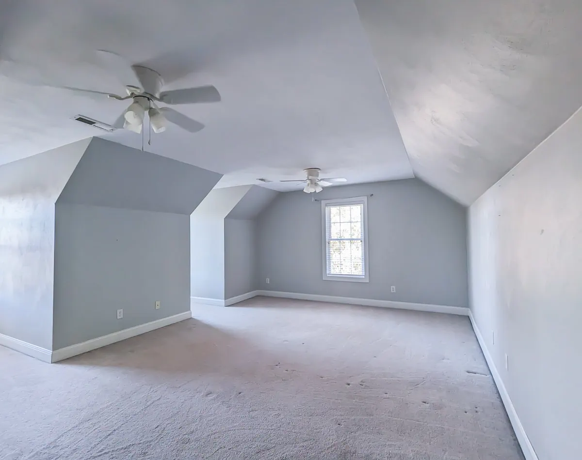 large bonus room over garage.