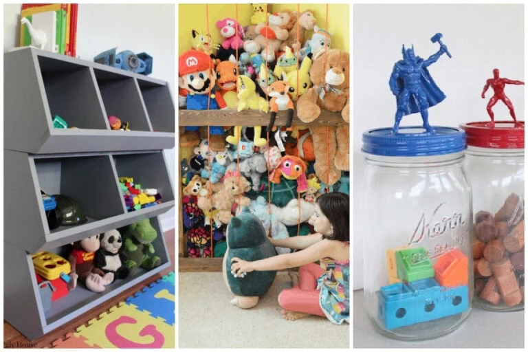 three ways to store toys.