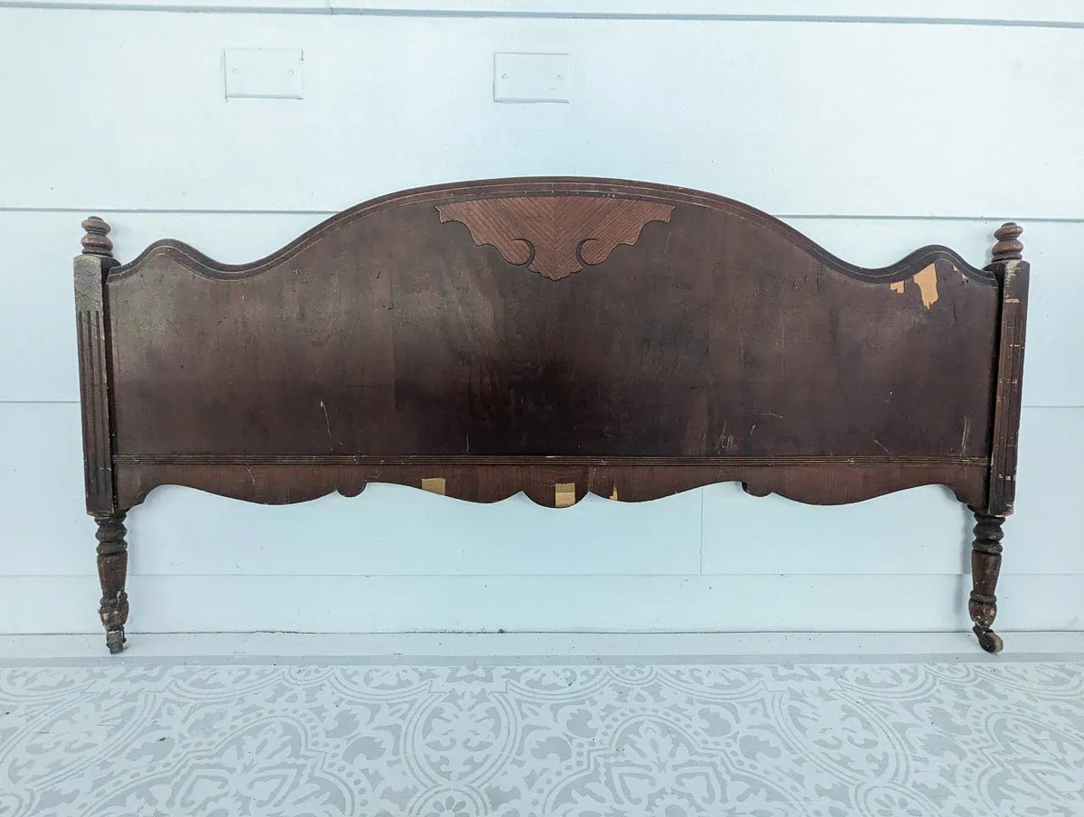 old wooden footboard.