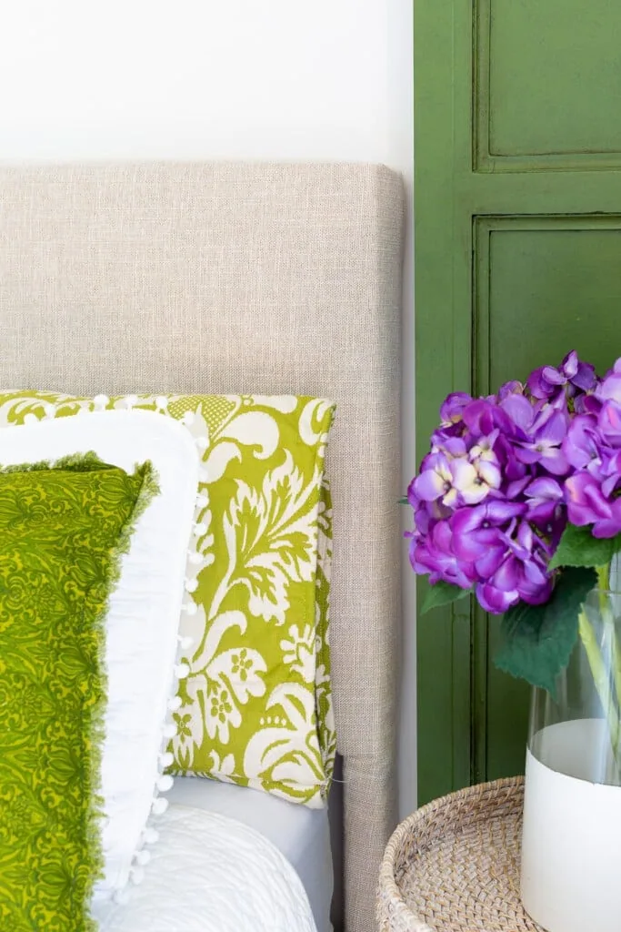 khaki upholstered headboard