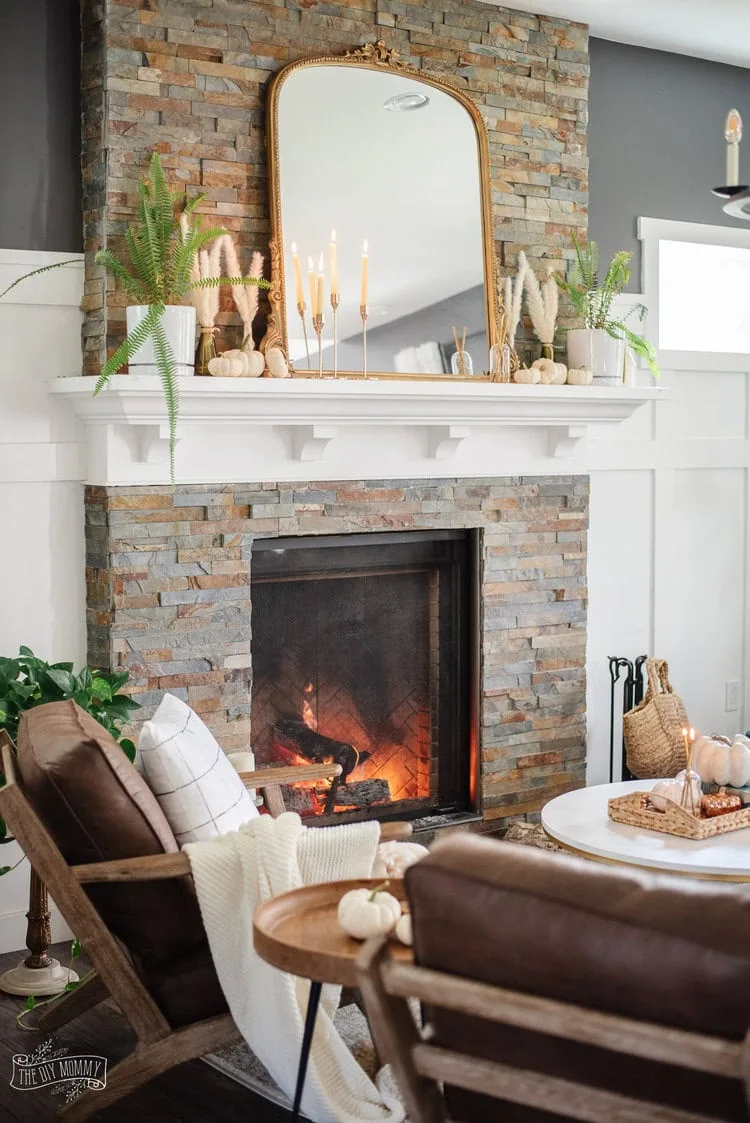boho decor fall mantel
