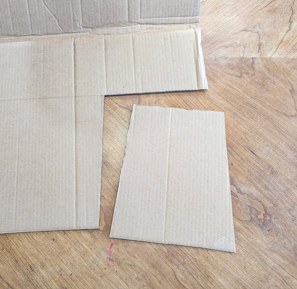 cutting cardboard template.
