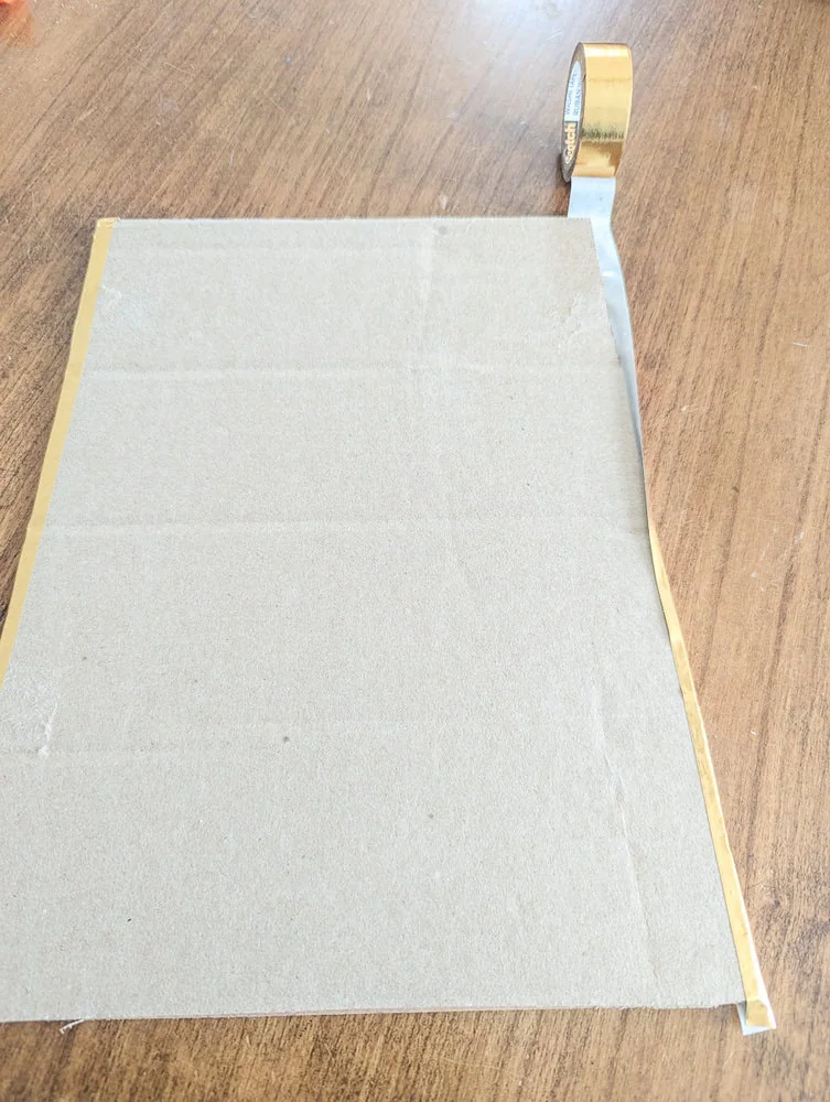 using washi tape to cover edges.