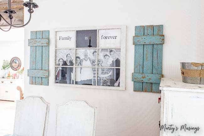 repurposed window family photo art